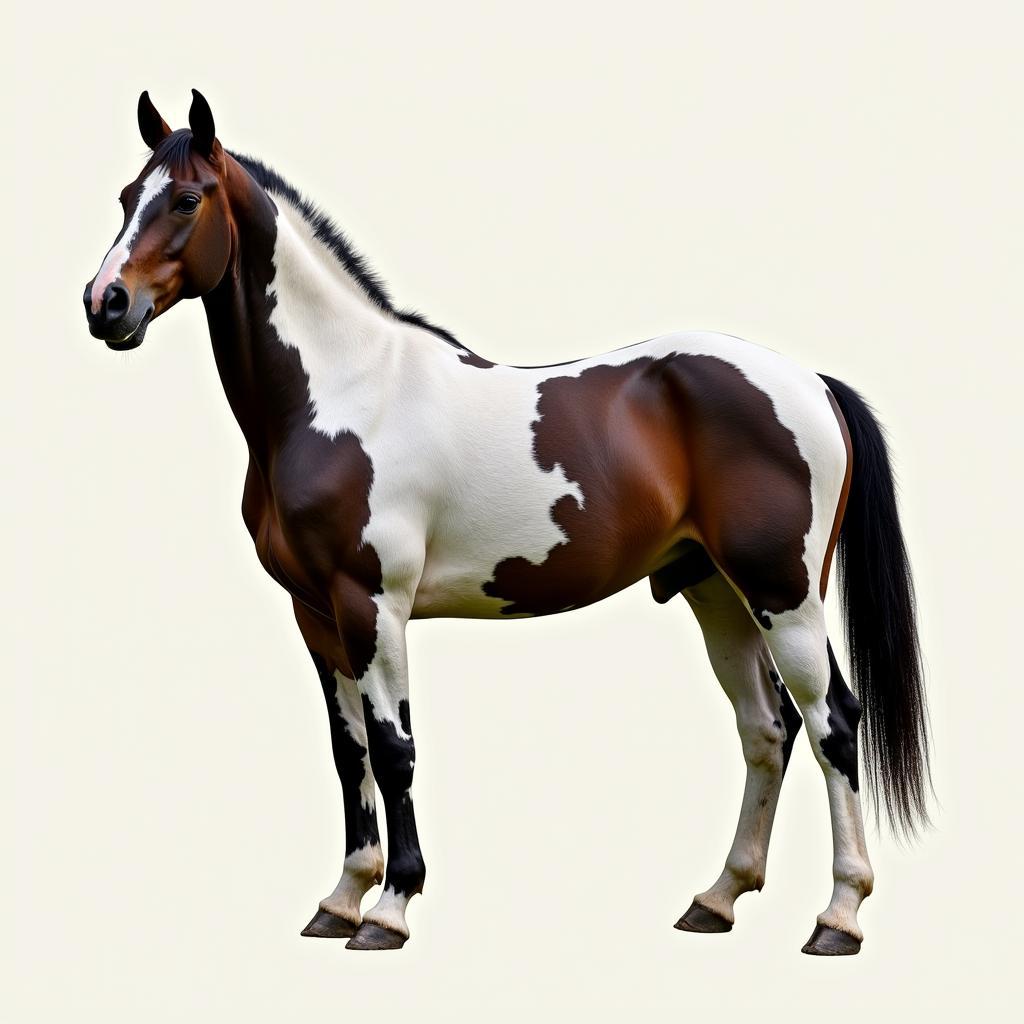 A blanket Appaloosa horse displaying healthy conformation.