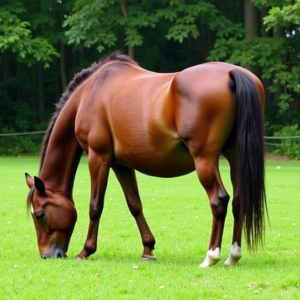 Healthy Horse Grazing in a Lyme Disease-Free Pasture