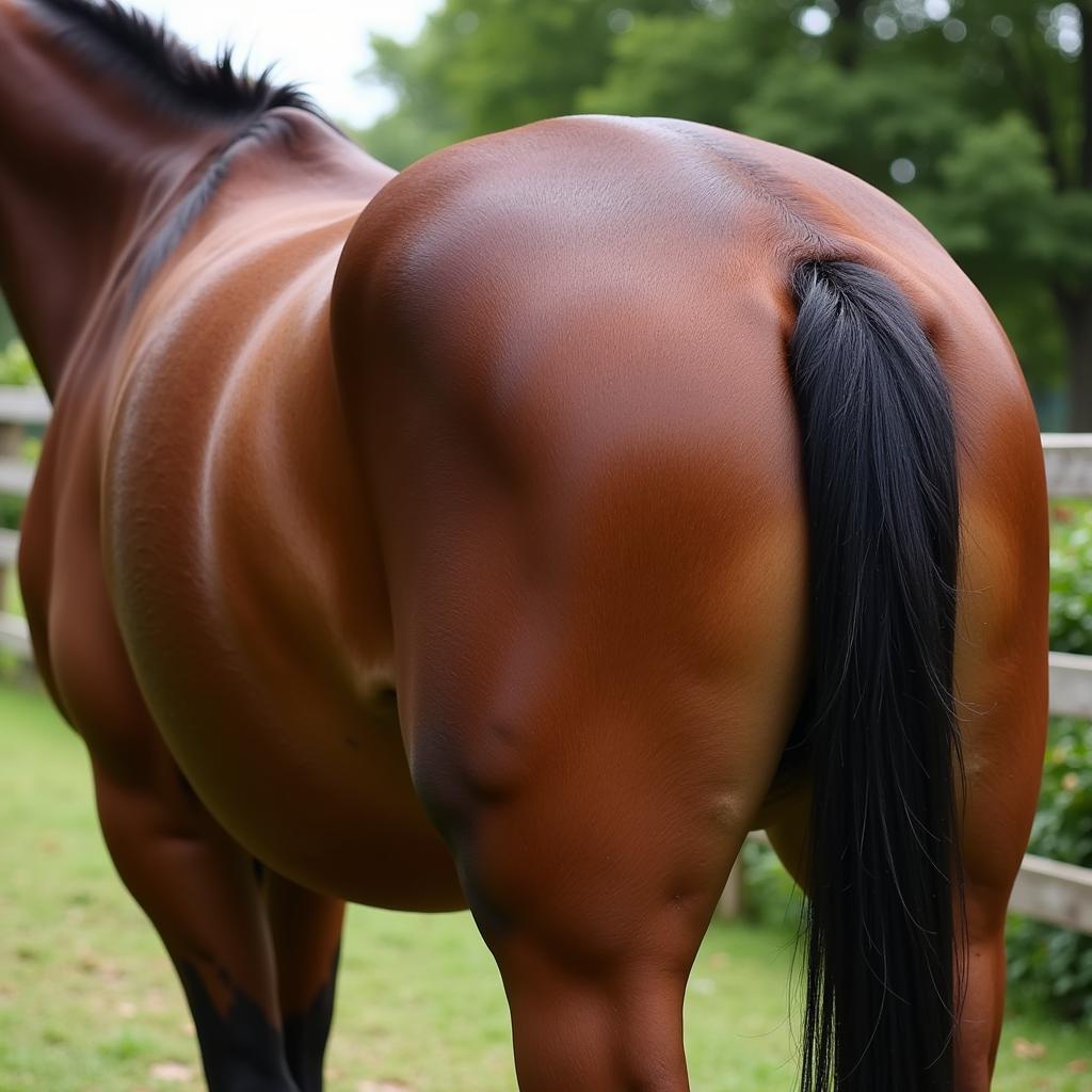 Healthy, Shiny Horse Coat After Conditioning