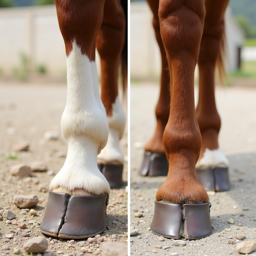 Healthy vs. Unhealthy Horse Hoof Shedding