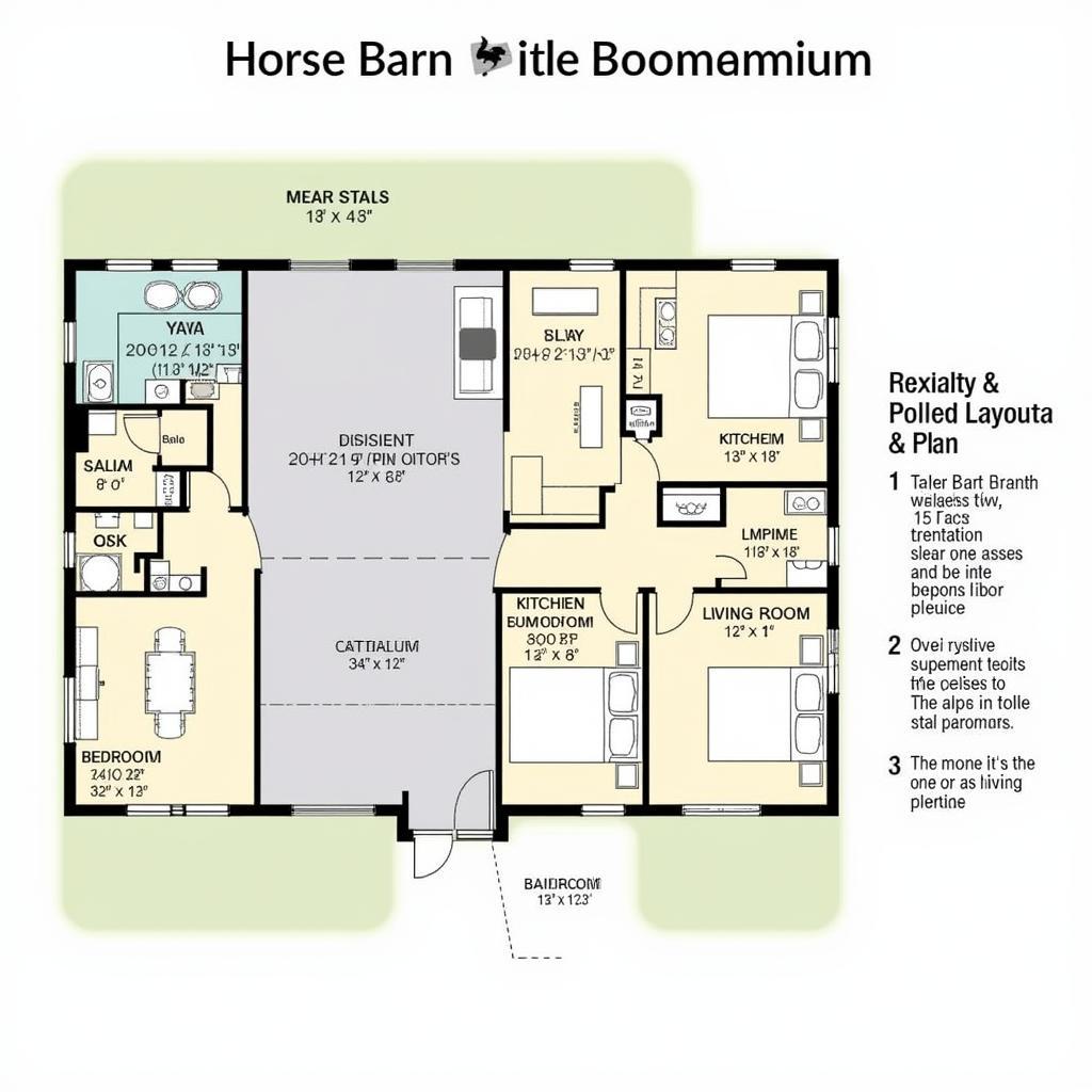 Horse Barn Style Barndominium Interior Layout