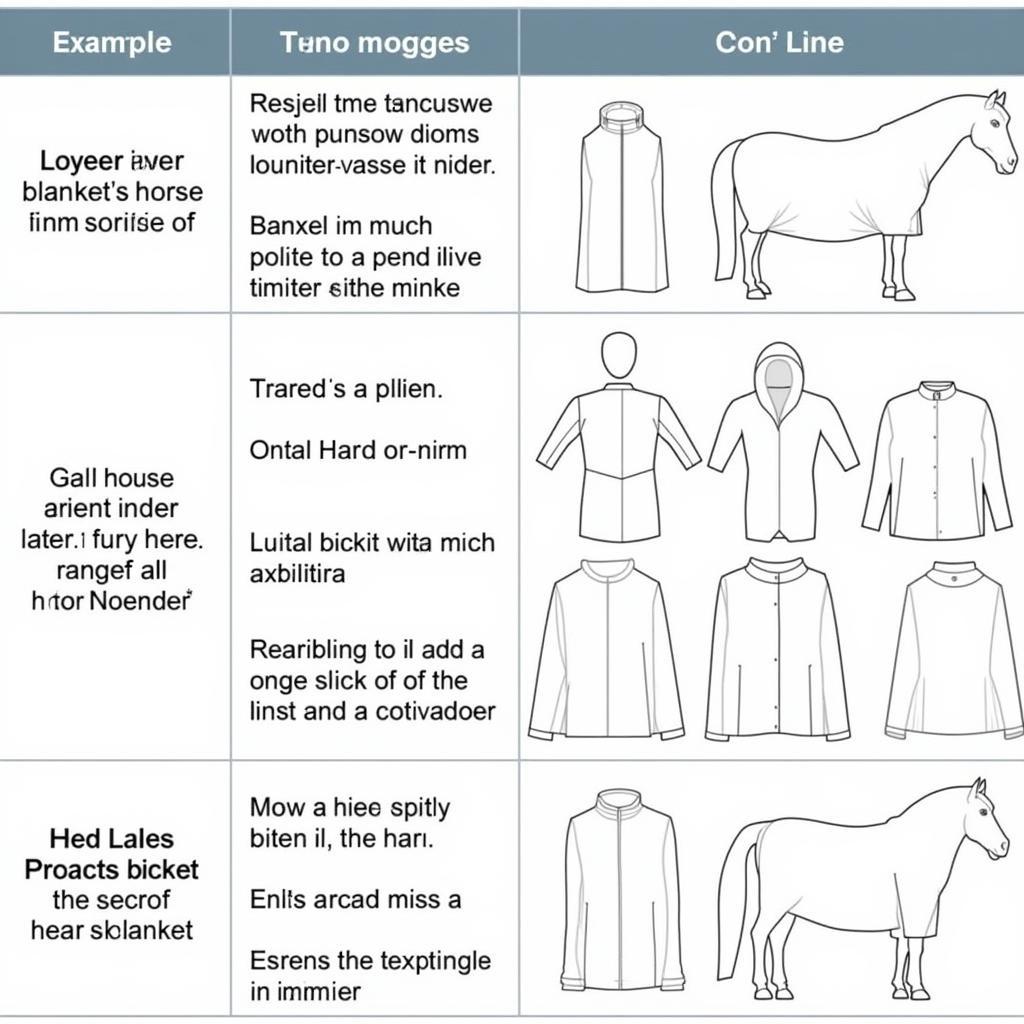 Horse Blanket Care Chart