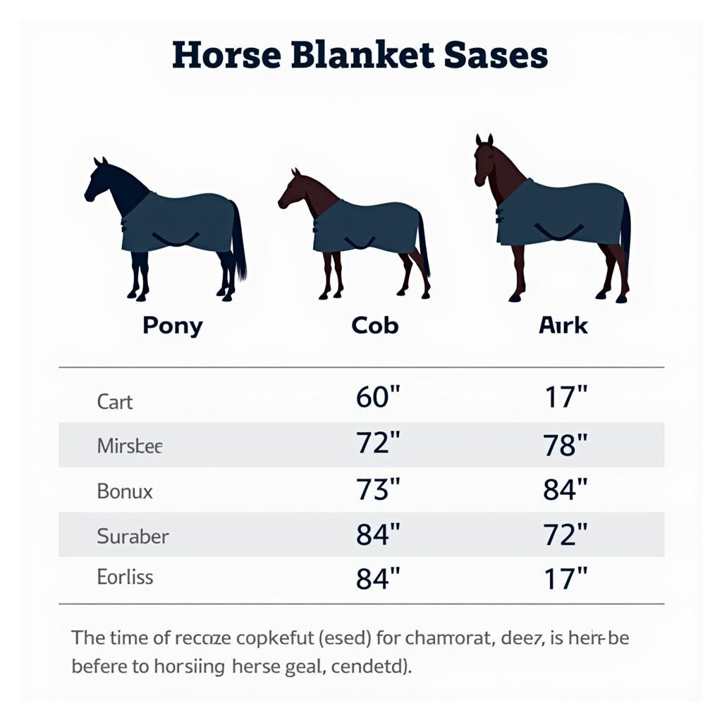 Horse Blanket Size Chart