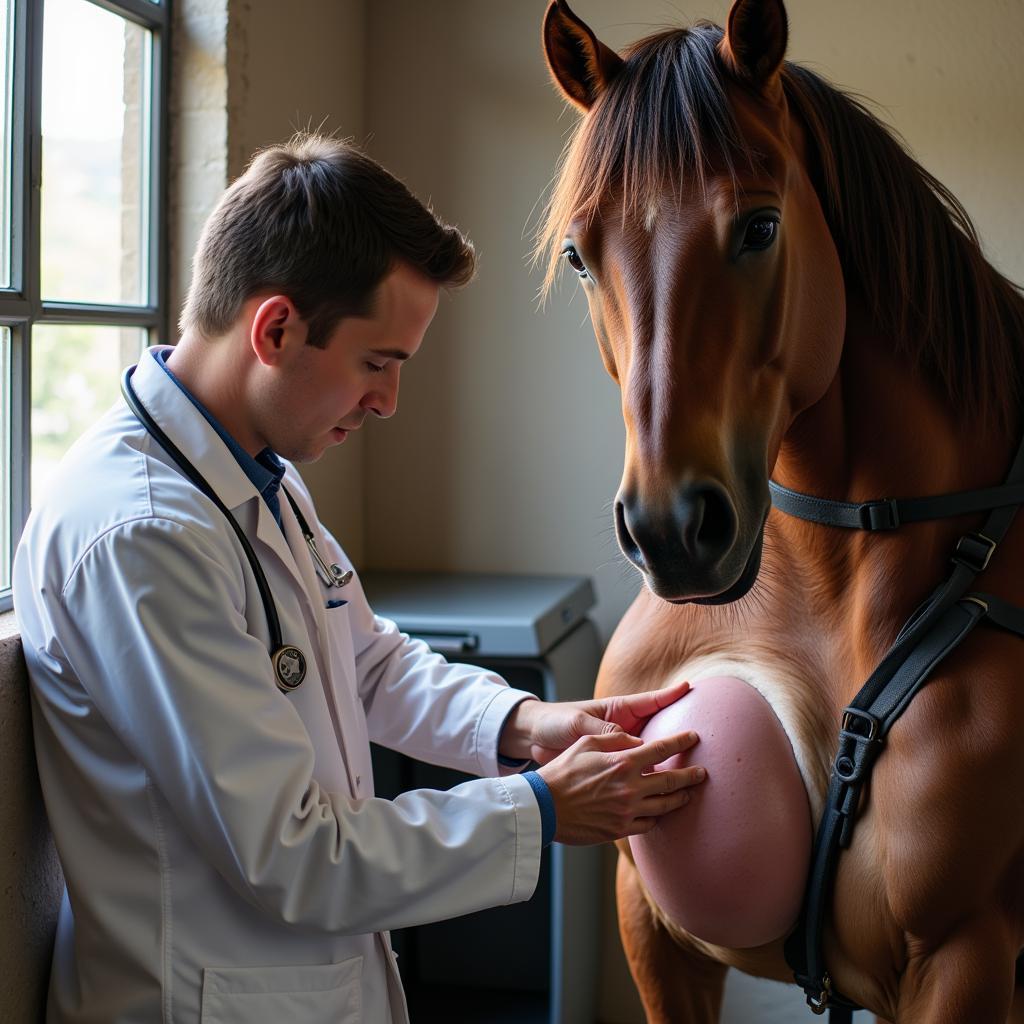 Veterinarian Treating Bloated Horse