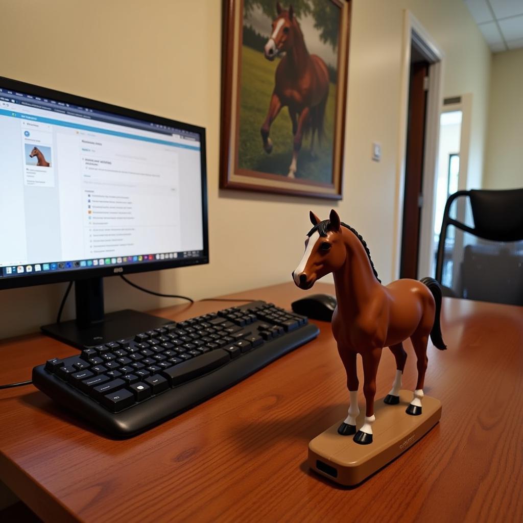 Horse Bobblehead on Office Desk