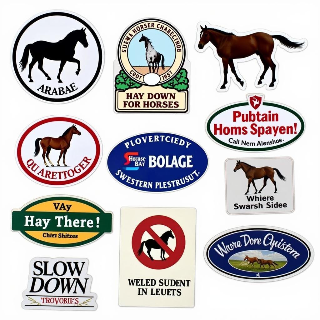 Variety of Horse Bumper Stickers