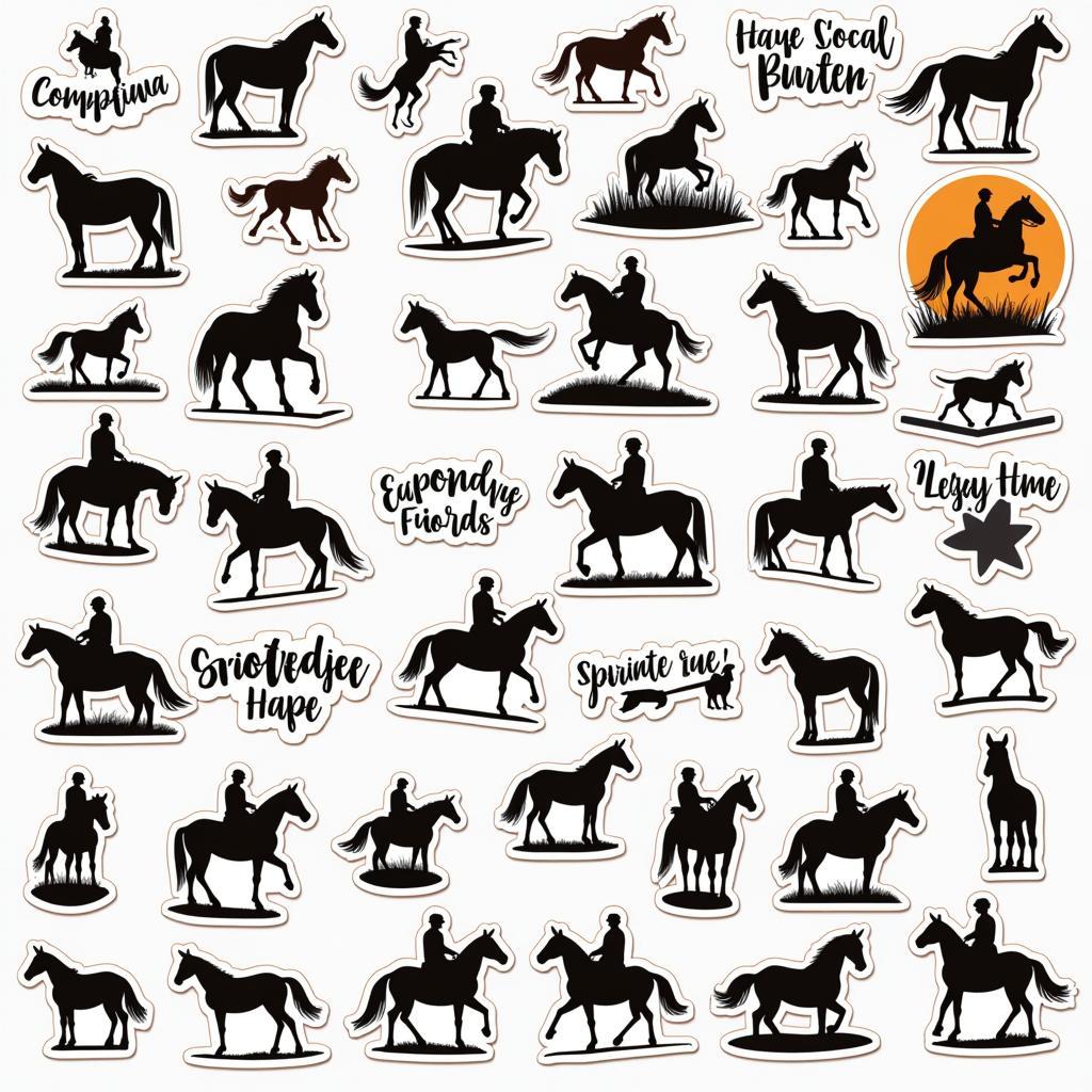 Various Horse Car Sticker Designs