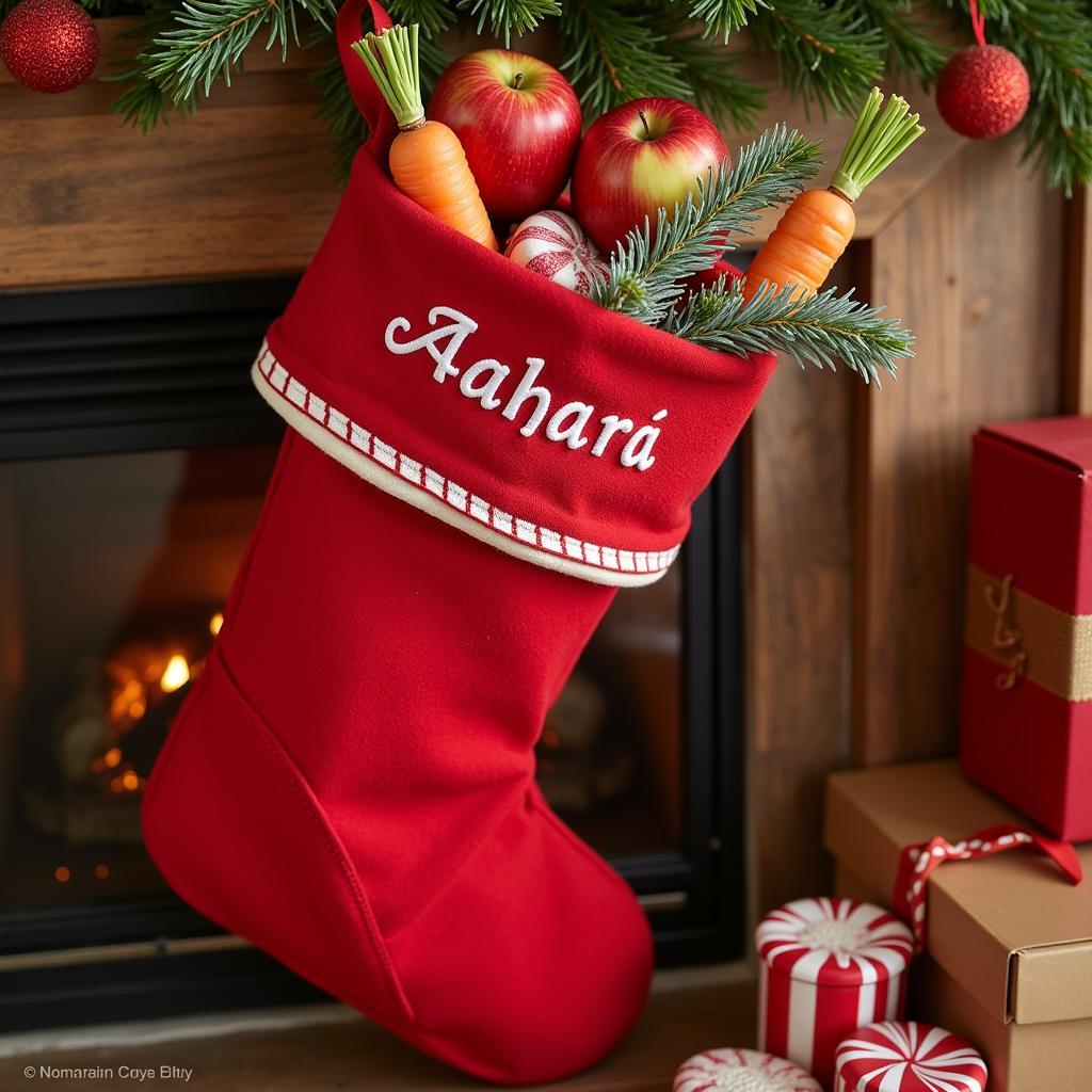 Horse Christmas Stocking Filled with Treats