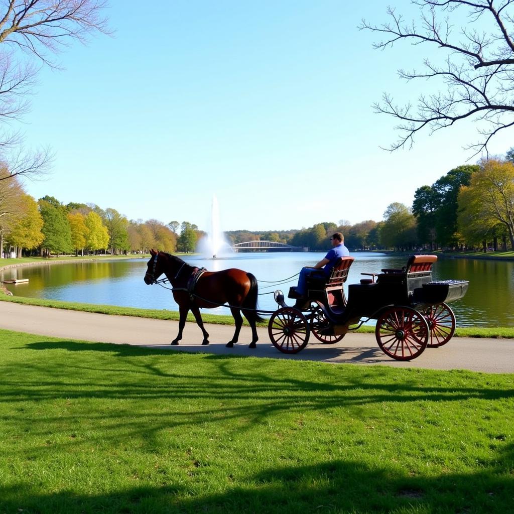 Horse drawn carriage ride at Point State Park in Pittsburgh