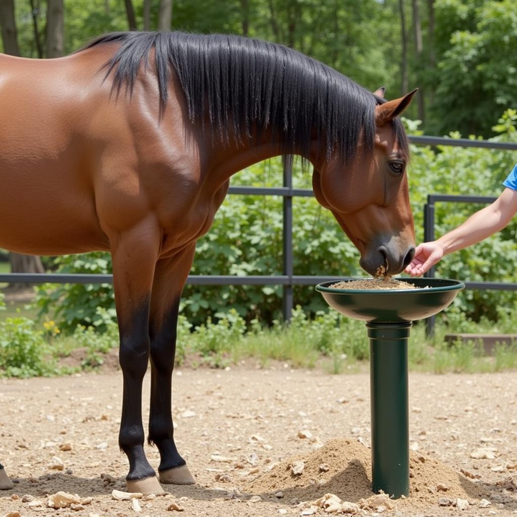 Horse Eating Cool Stance Feed