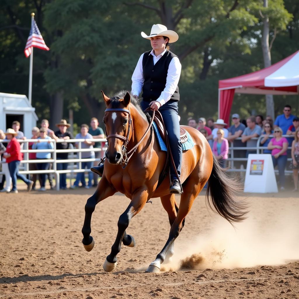 Horse demonstration at Horse Expo Sacramento showcasing different riding disciplines.