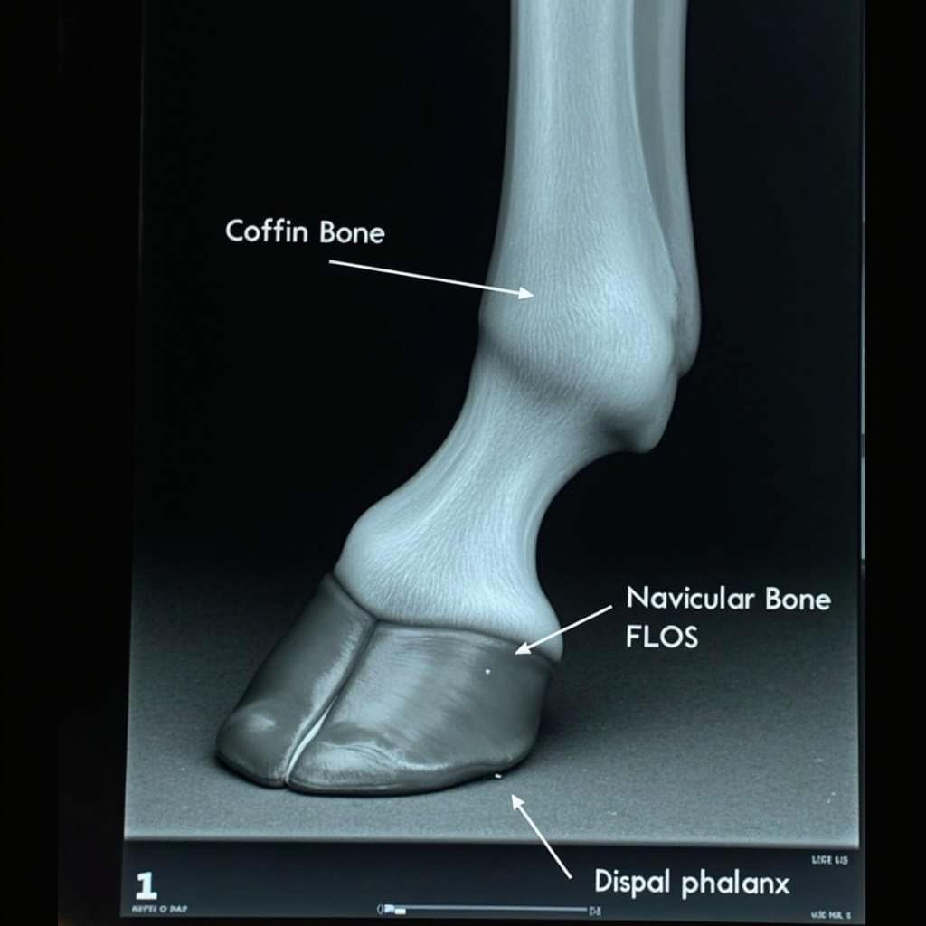 Horse Foot X-Ray Showing Lameness Diagnosis