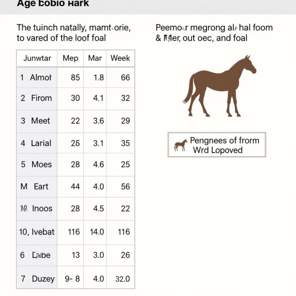 Example of a Horse Gestation Table