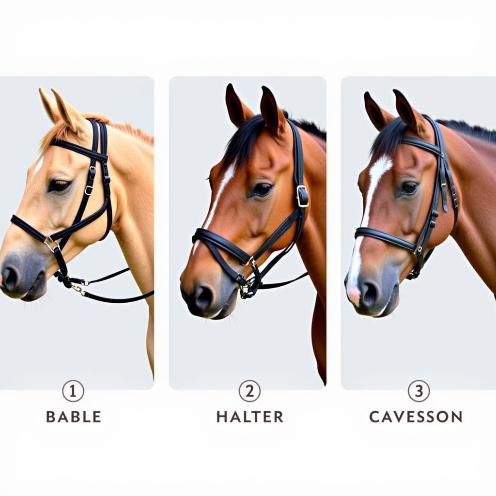 Horse Headpiece Types: Bridle, Halter, and Cavesson