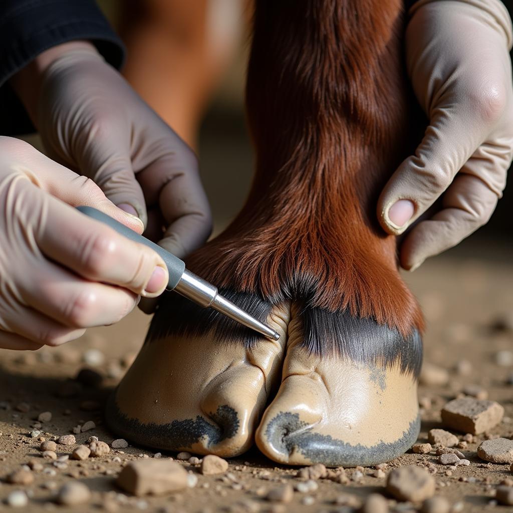 Applying Horse Hoof Epoxy