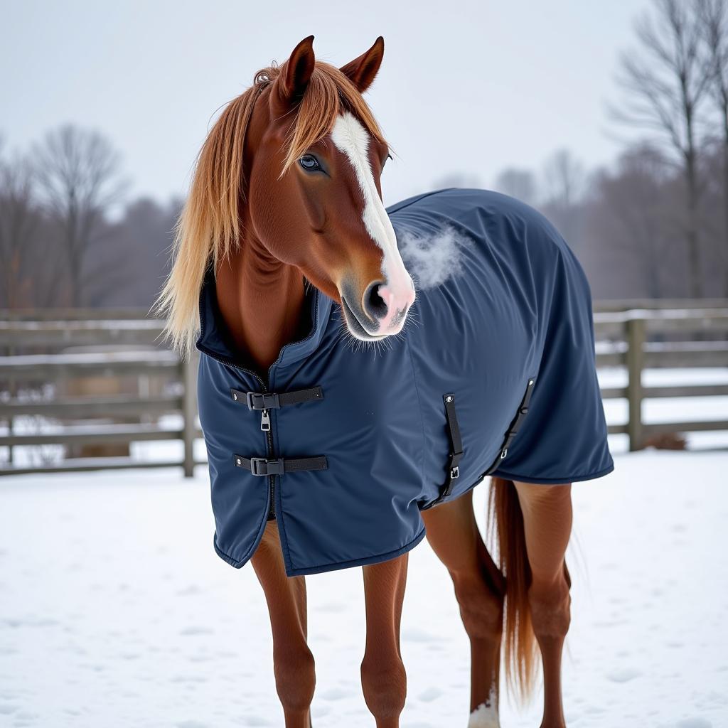 Horse Jammies Providing Winter Protection