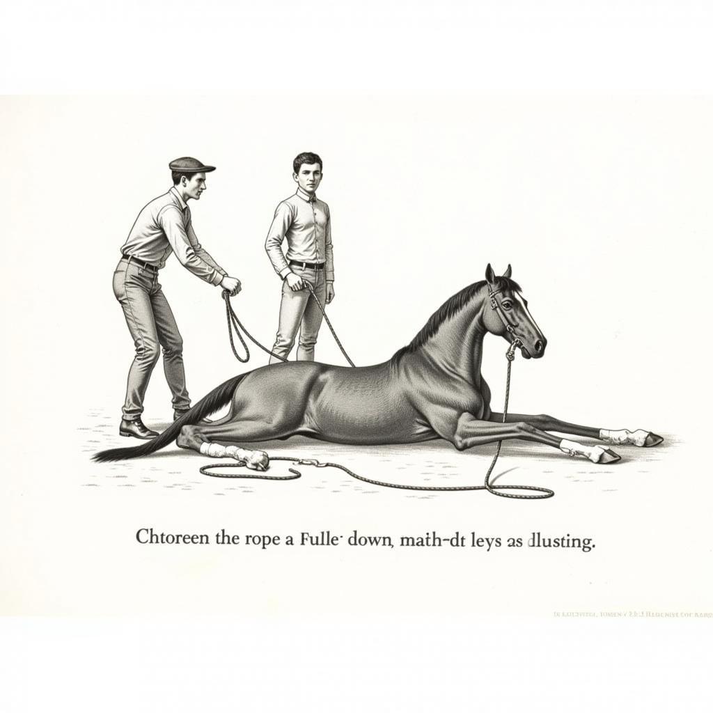 Horse Laying Down Using Rope Method