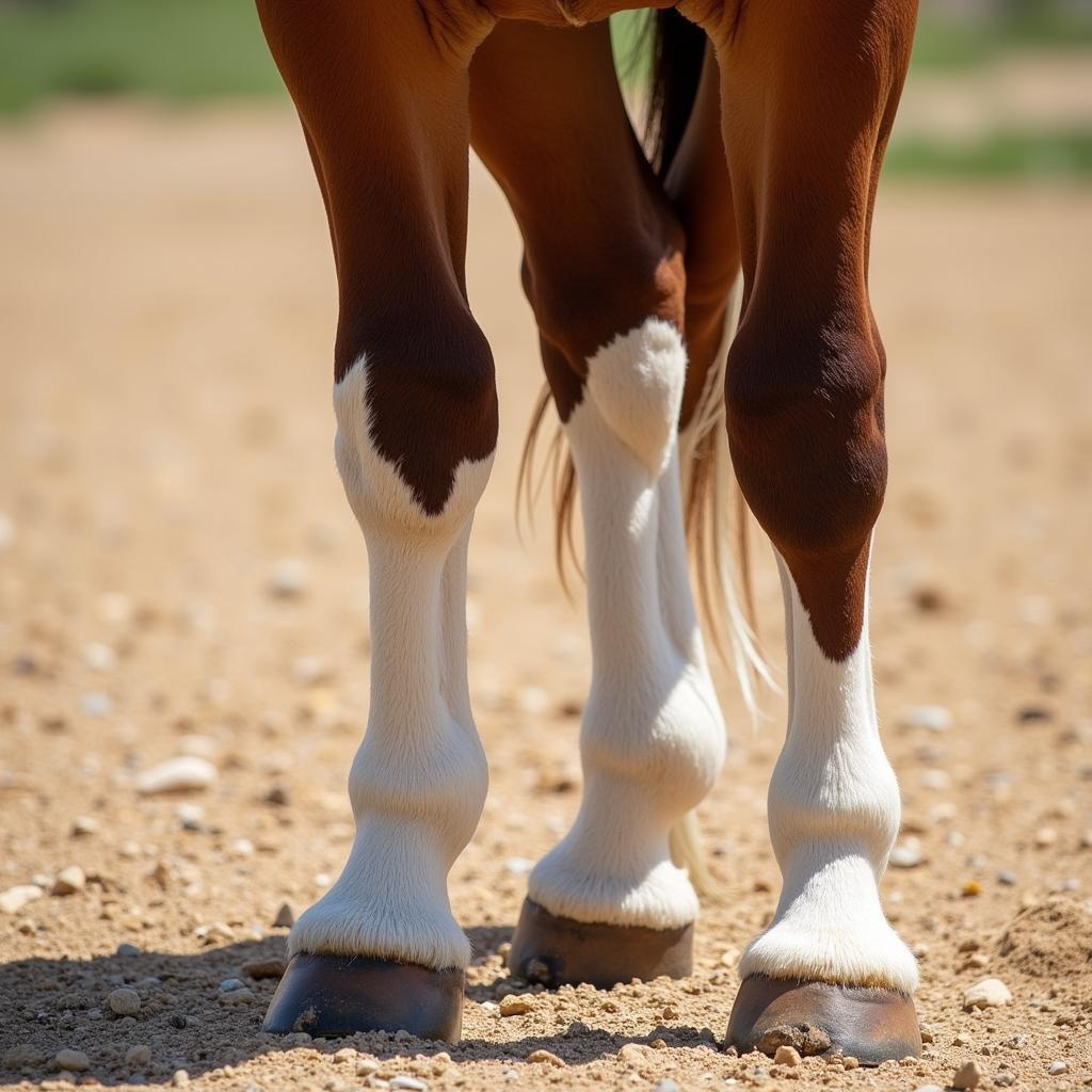 Horse leg markings showing stocking, fetlock, and pastern.