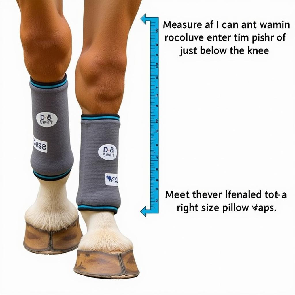 Measuring a horse's leg for pillow wraps