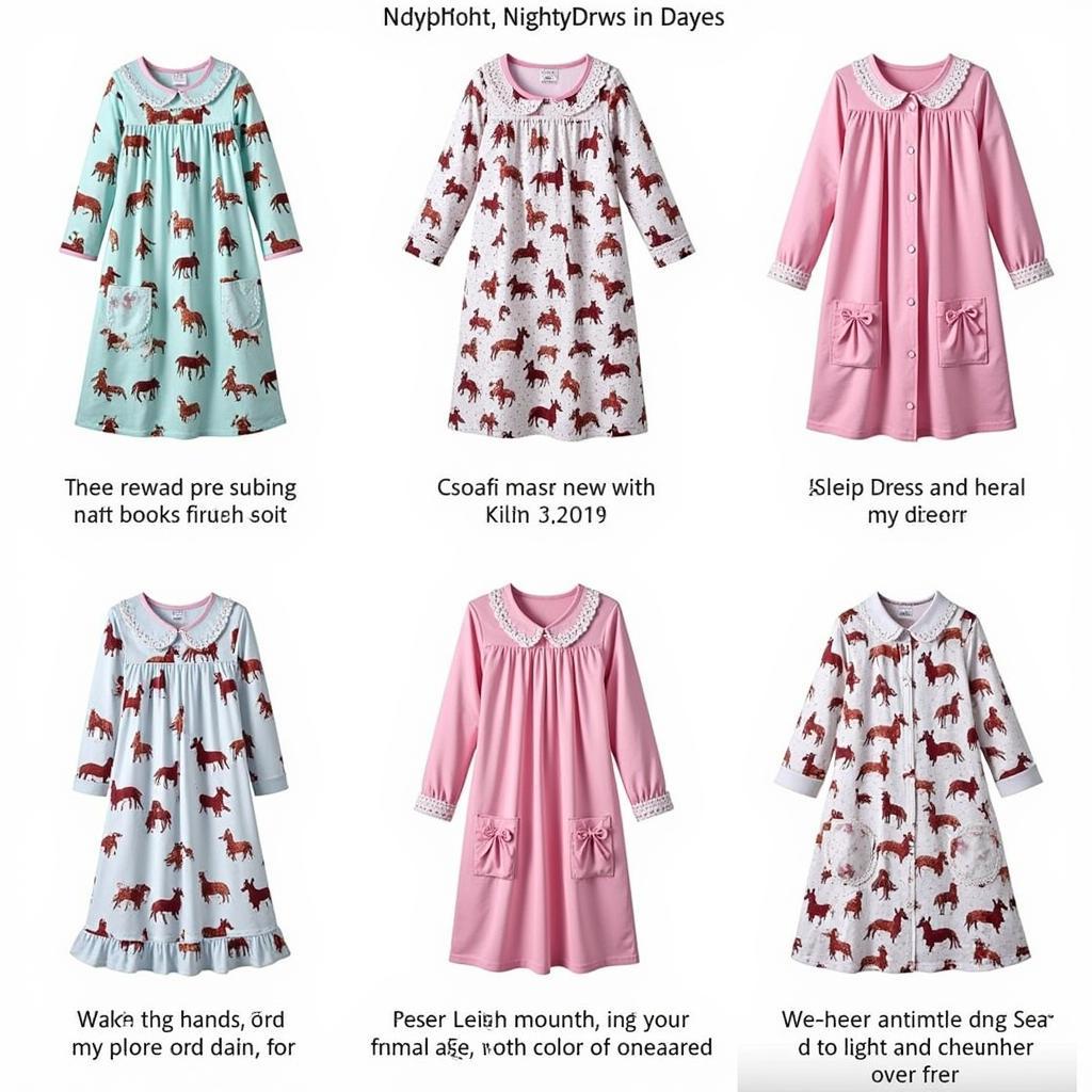 Different Horse Nightgown Styles