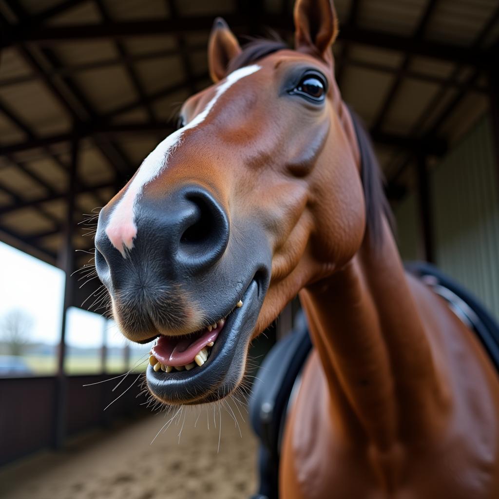 Horse Panting After Exercise