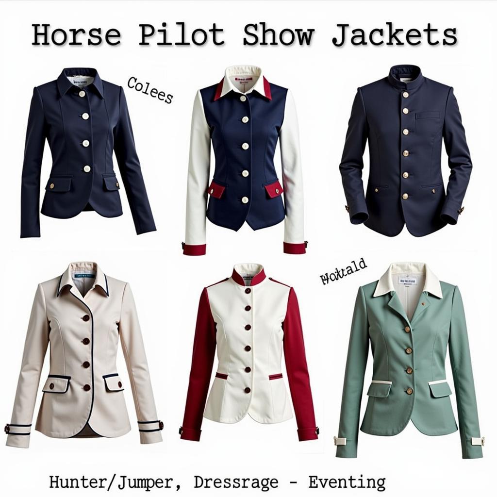 Different Horse Pilot Show Jacket Styles for Various Disciplines