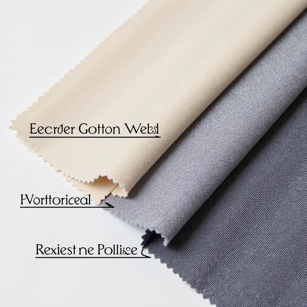 Close-up of different horse polo jersey fabrics: pique cotton, performance polyester, and technical blends.