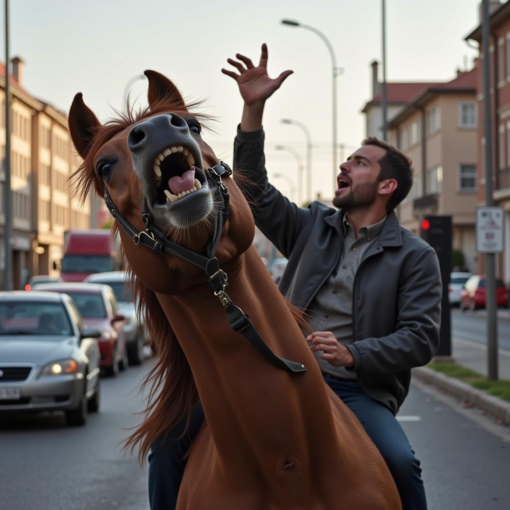 Horse Rearing Due to Fear