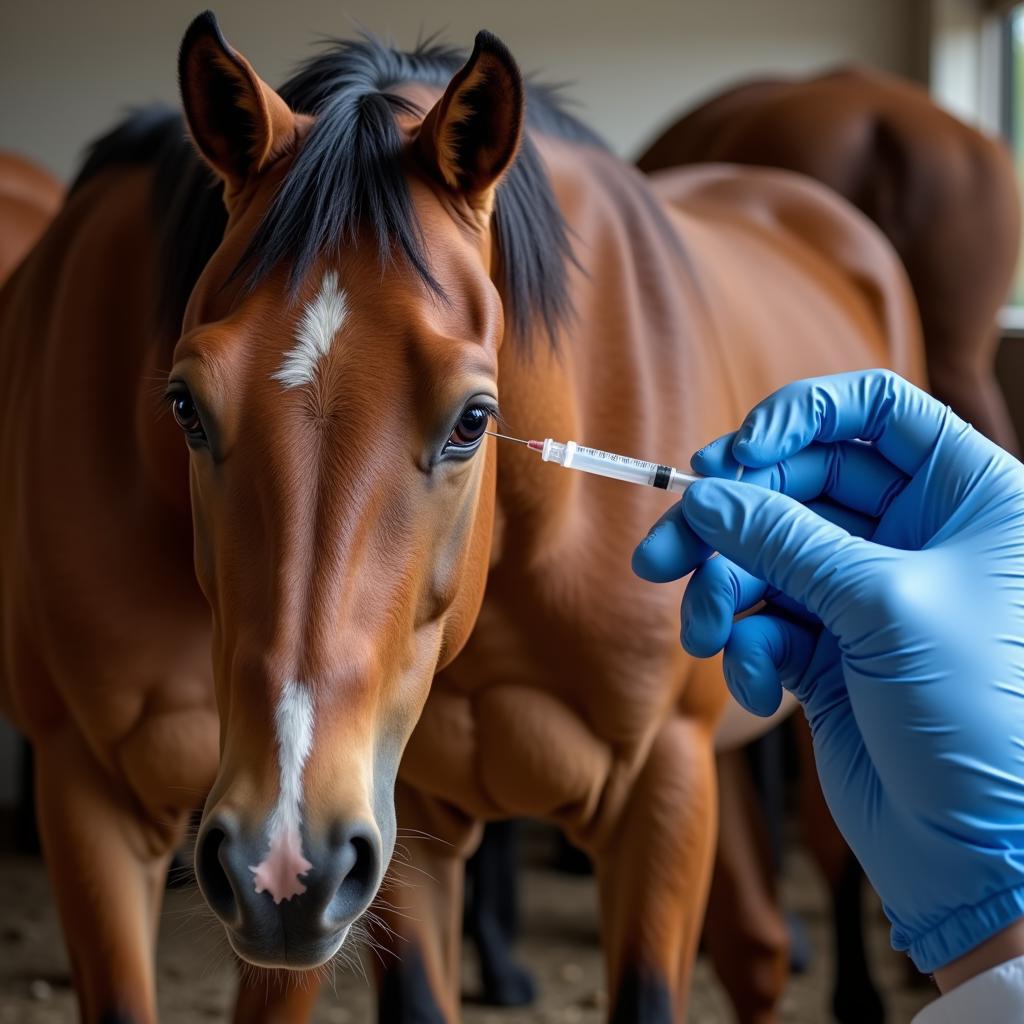 Horse Receiving B Complex Injection