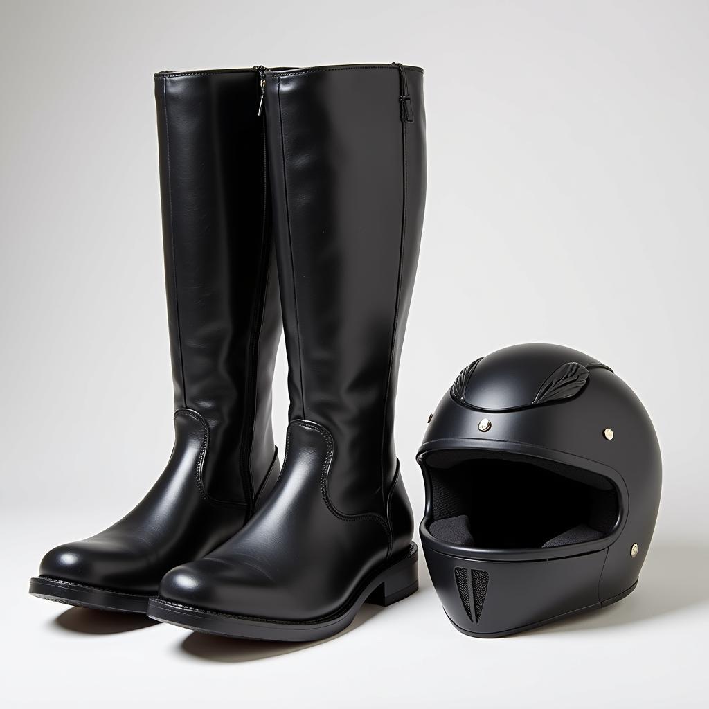 Horse Riding Boots and Helmet