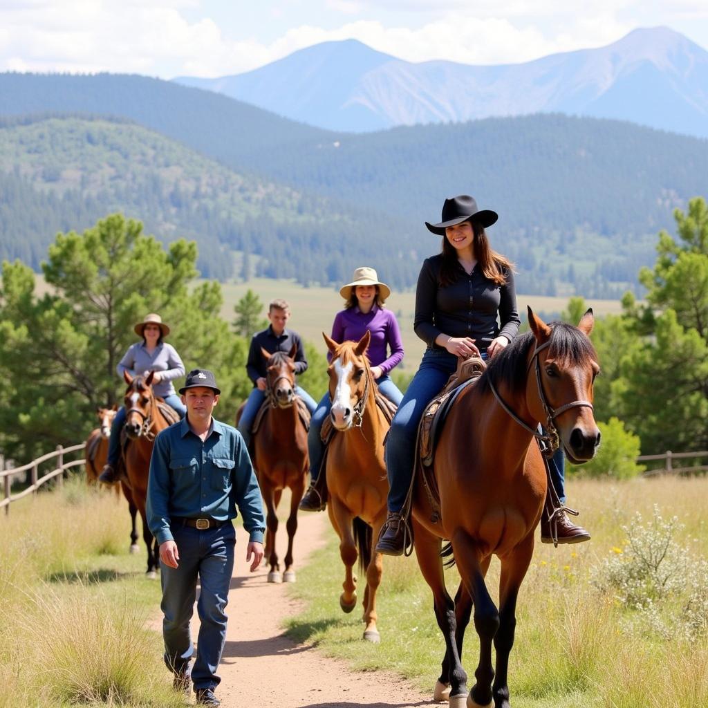 Guided Horse Riding Group in Taos, New Mexico