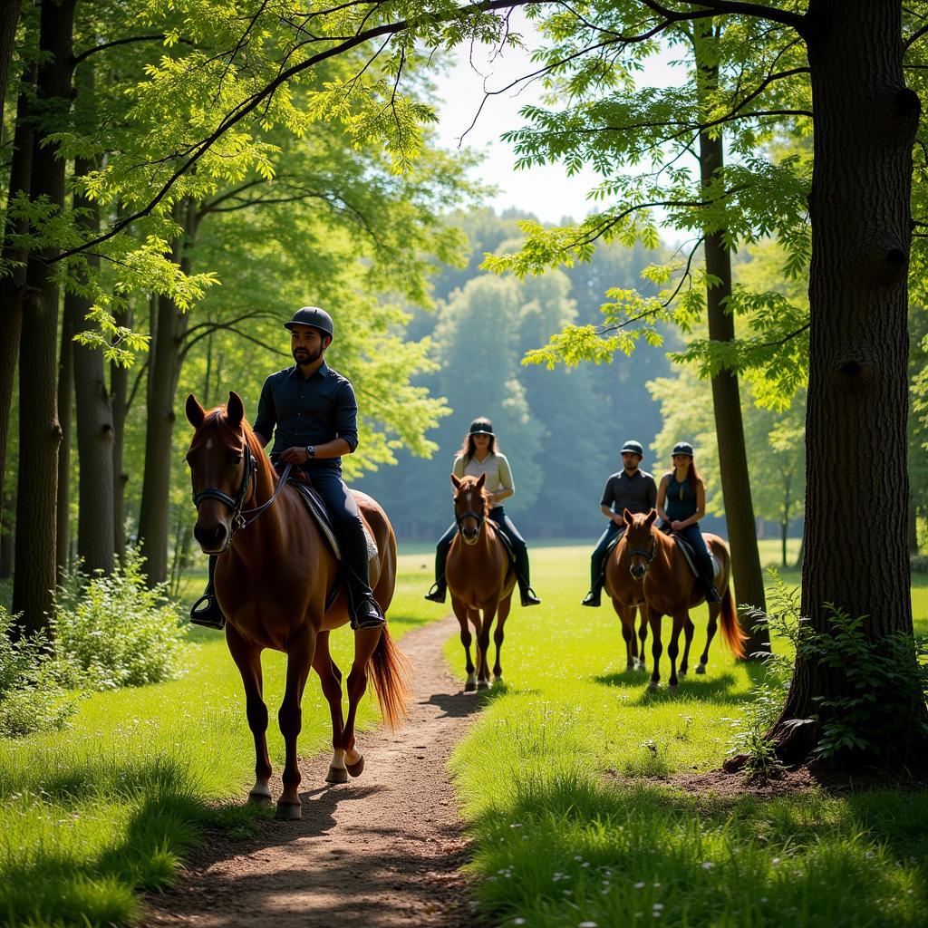 Horse riding on scenic trails in Ontario