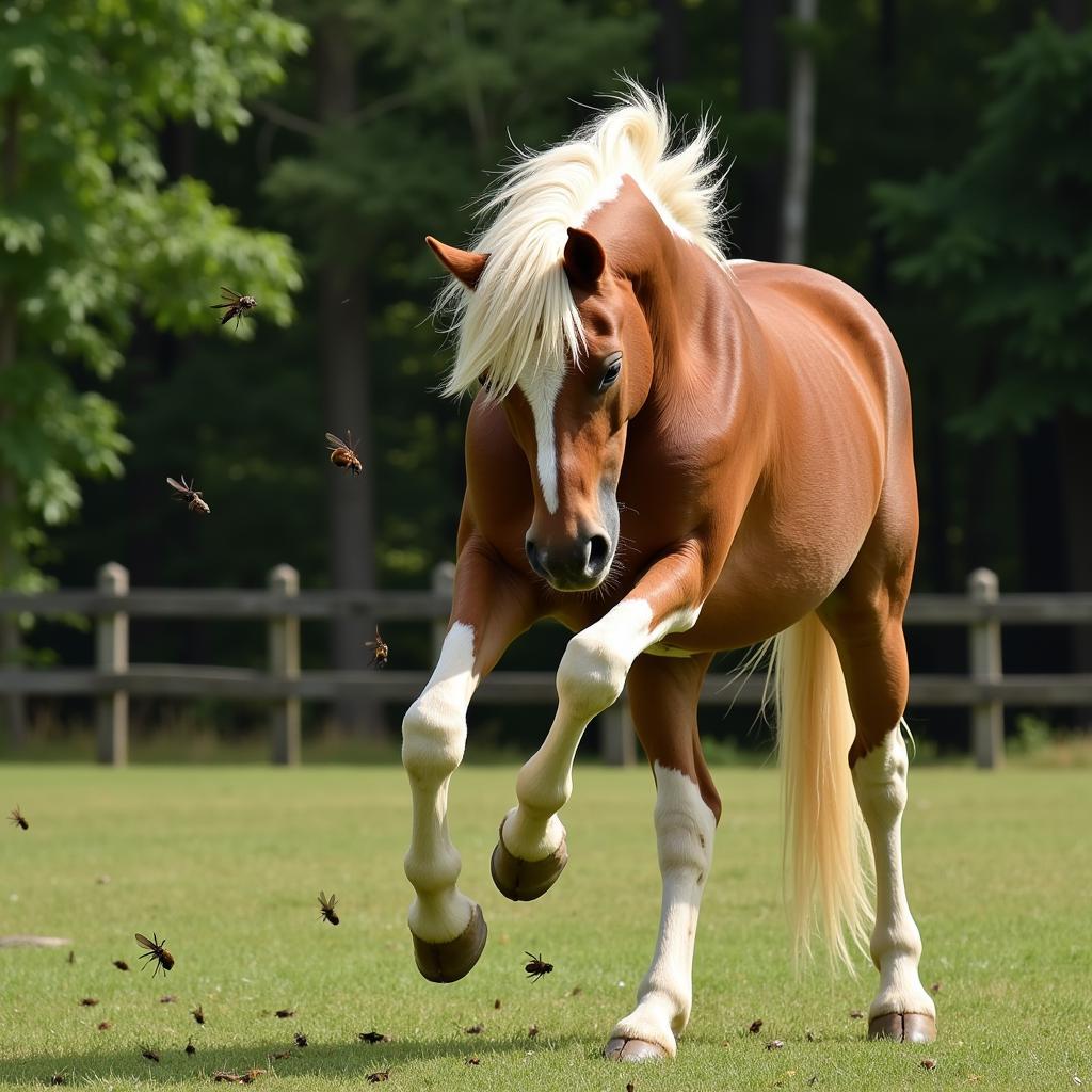 Horse Shaking from Insect Bites