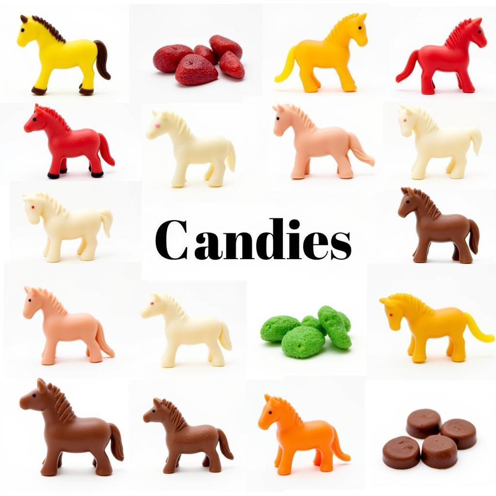 Variety of Horse Shaped Candy