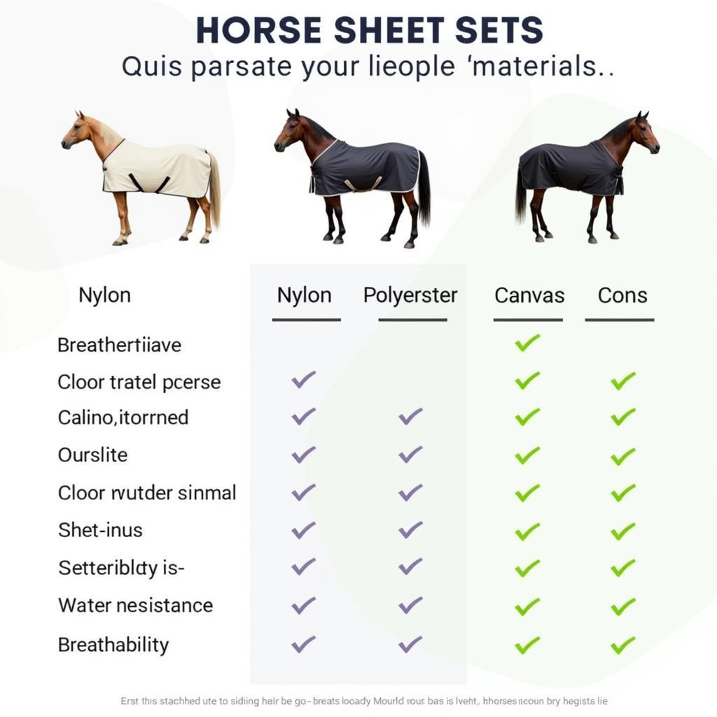 Comparing Horse Sheet Materials