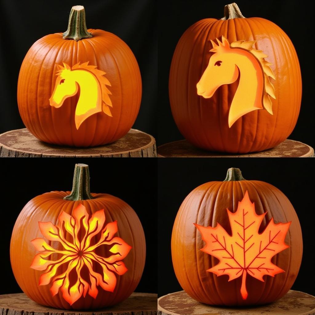 Horse Shoe Pumpkin Carving Ideas: Explore unique carving designs for horse shoe pumpkins.