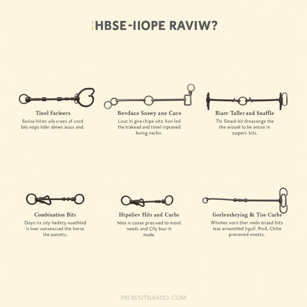 Various Horse Bits for Show Competition
