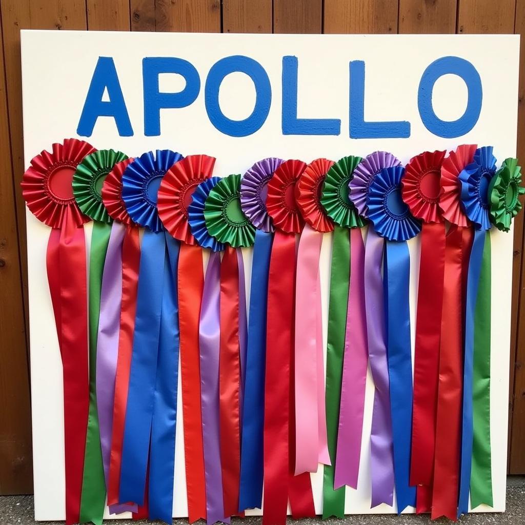 Horse Show Ribbons Displayed on Personalized Board