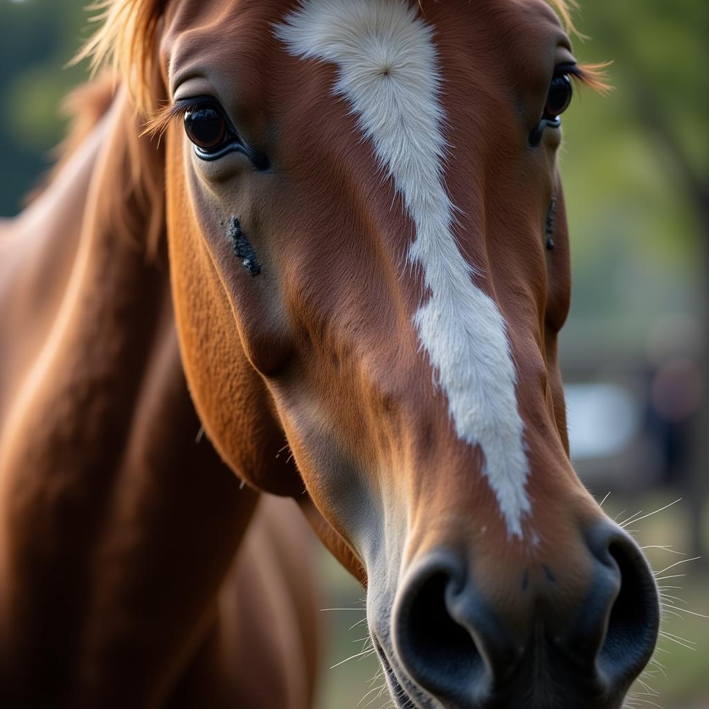 Horse Showing Signs of Distress