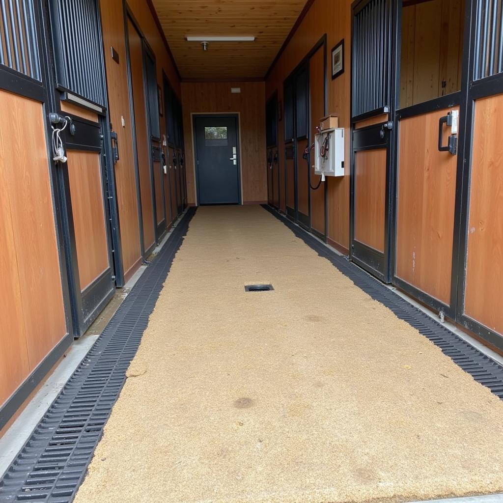 Horse Stall with Effective Drainage System