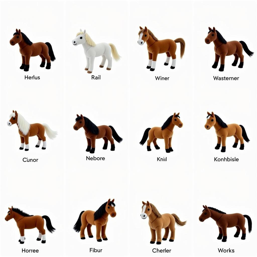 Different Breeds of Horse Stuffed Animals