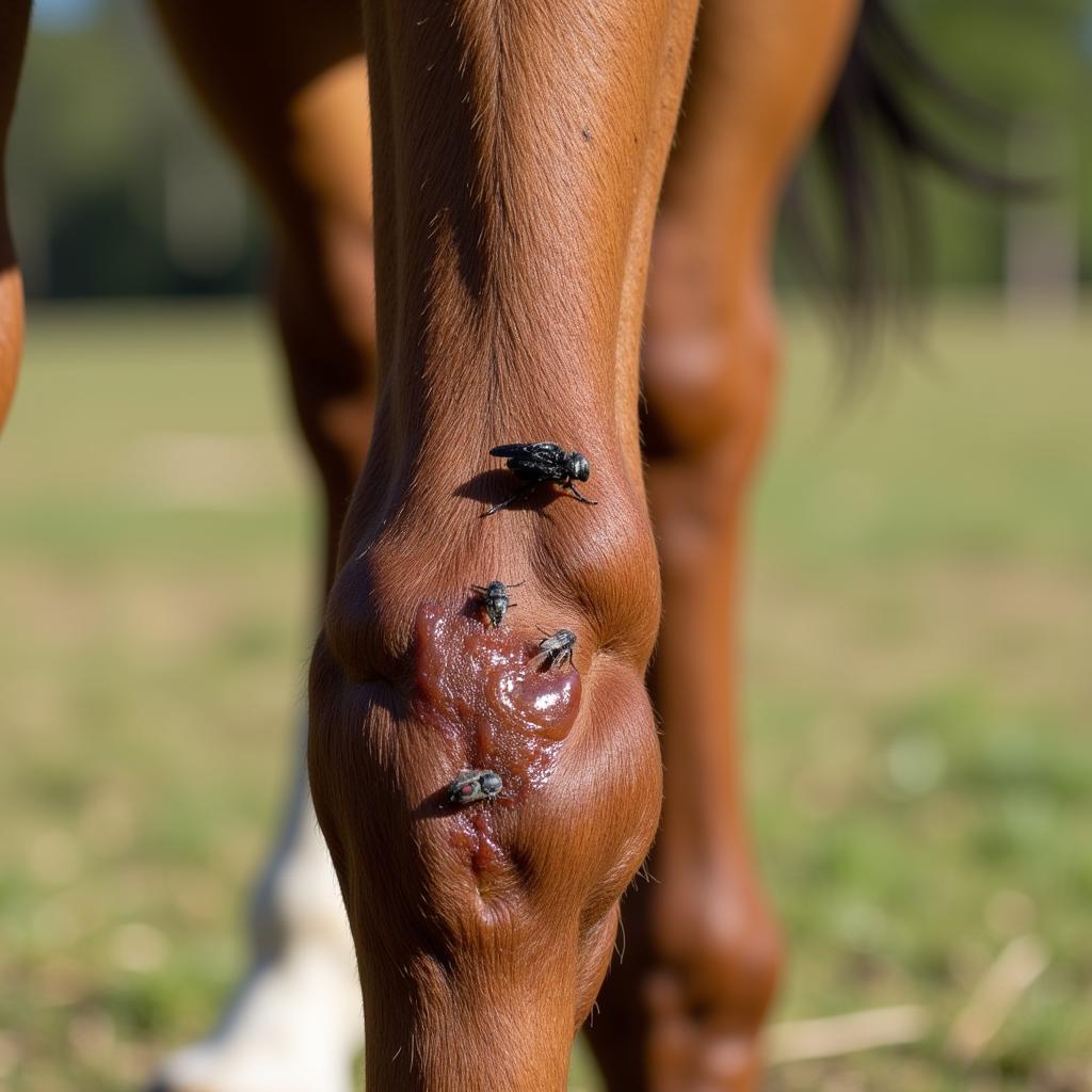 Horse Suffering from Fly Bites