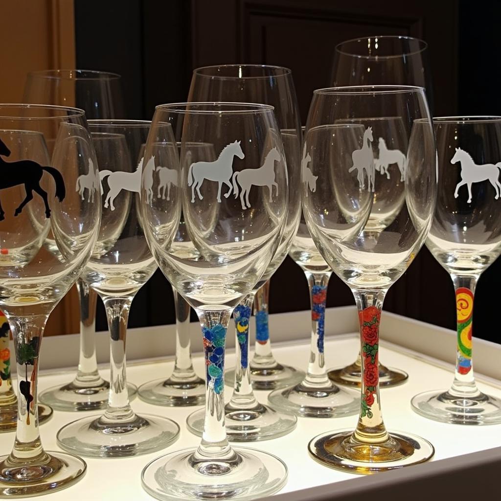 Collection of Horse-Themed Wine Glasses