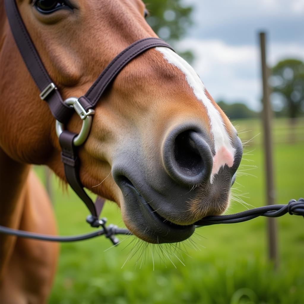 Horse Safely Touching an Electric Fence