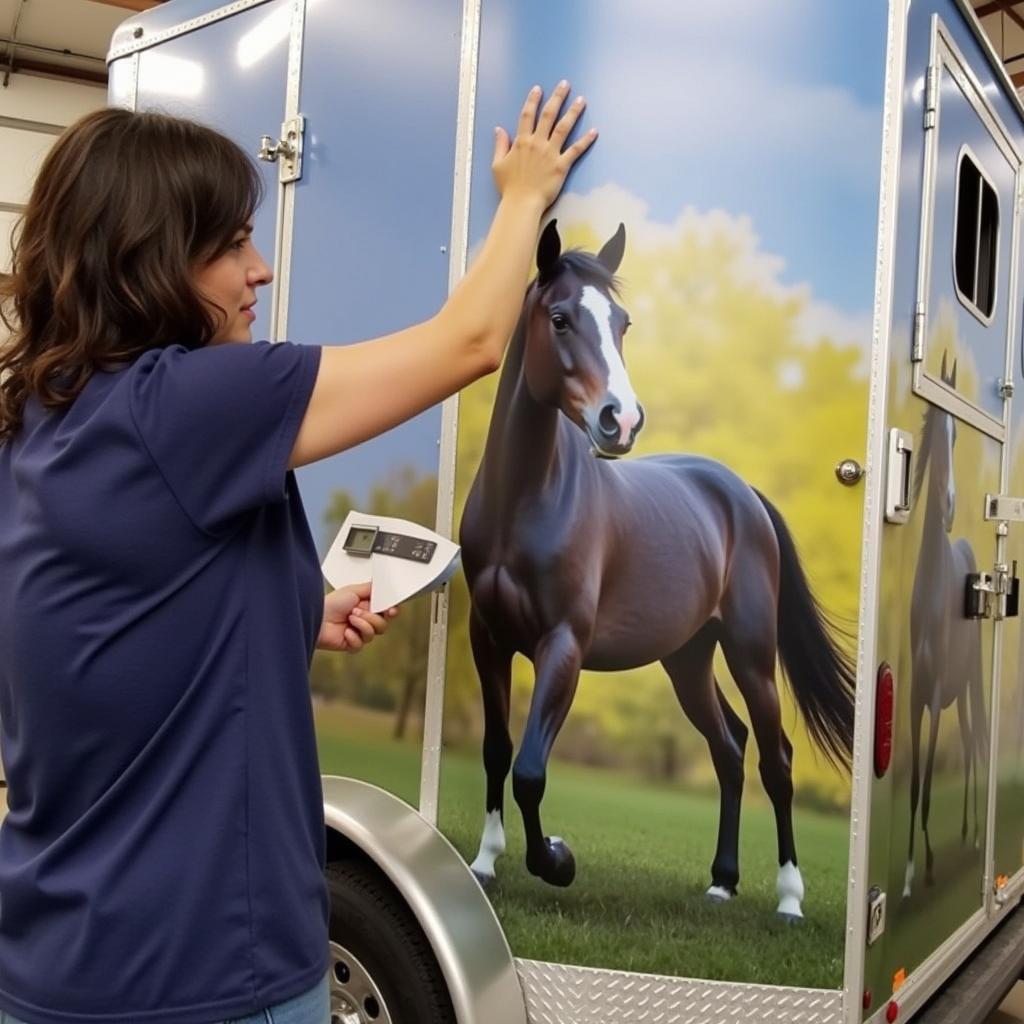 Horse Trailer Graphics Vinyl Wrap Installation