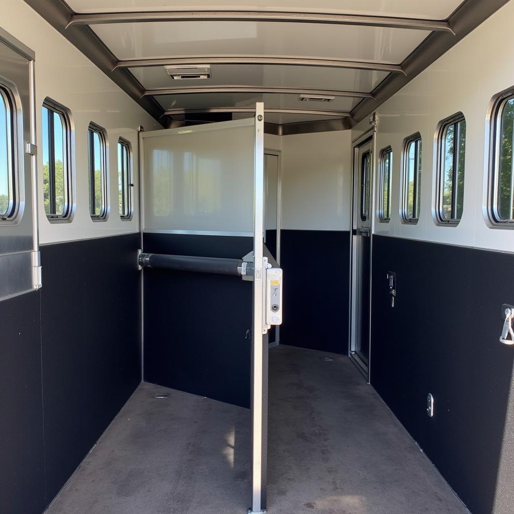 Checking the Interior of a Horse Trailer