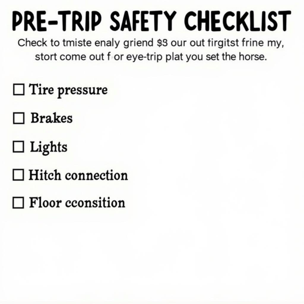 Pre-Trip Horse Trailer Safety Checklist