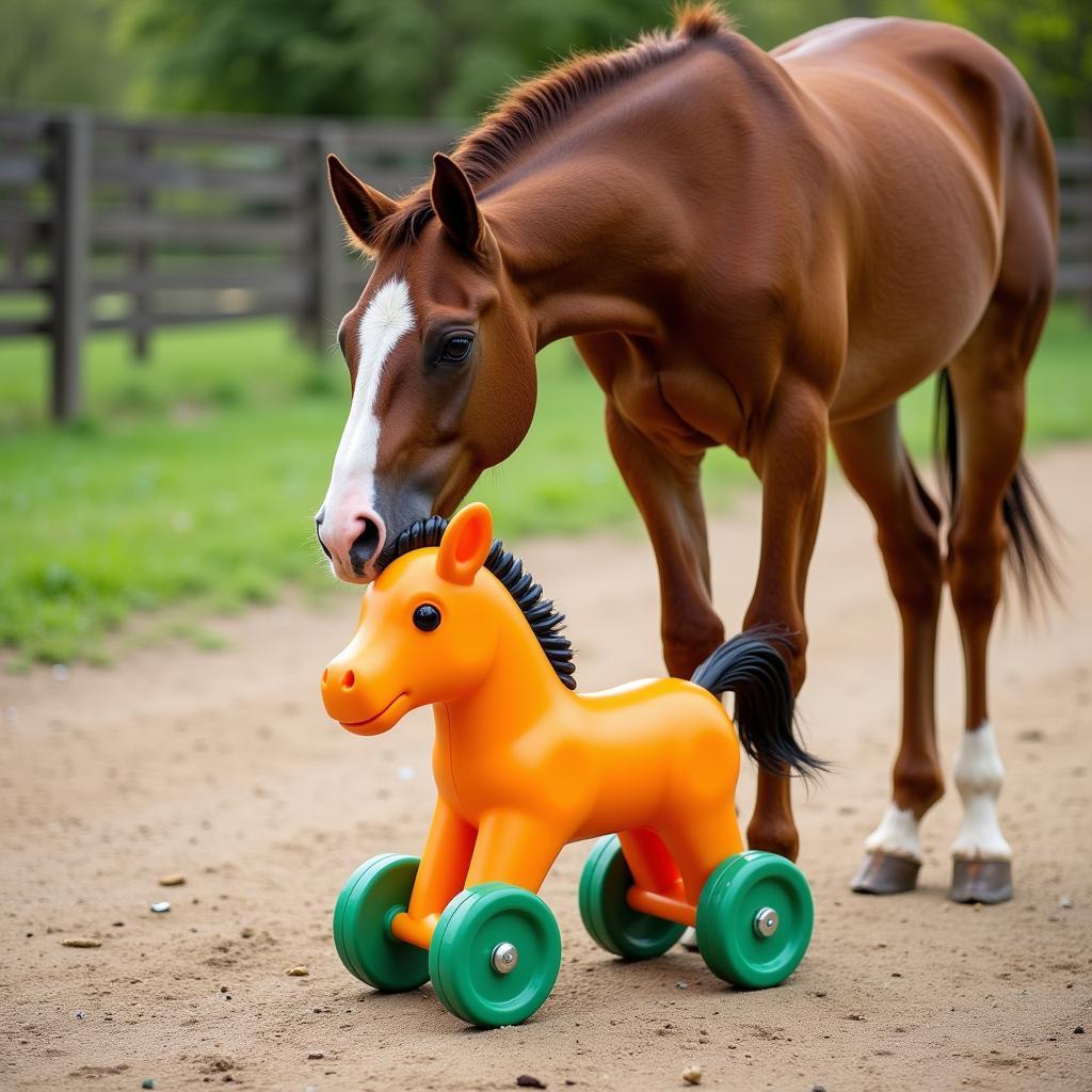 Horse Walking Toy: Push-Along Design for Young Horses