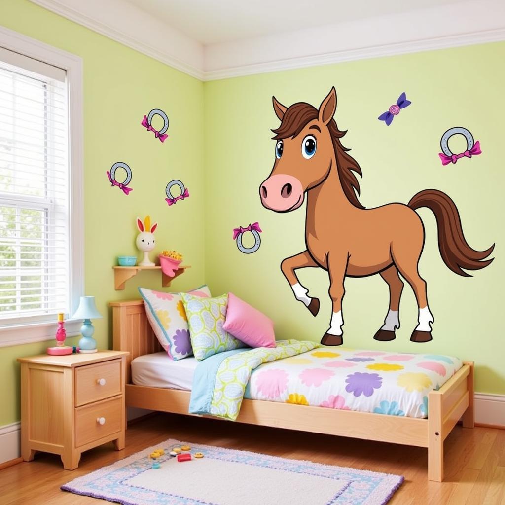 Horse Wall Graphics in a Child's Bedroom