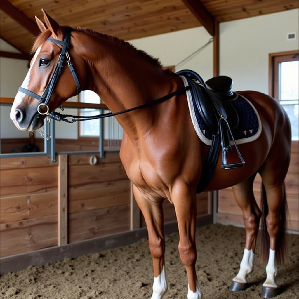 Horse wearing correctly fitted tack